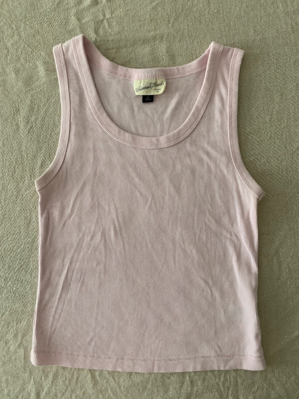 Universal Thread Blush Pink Ribbed Tank Top Medium Stretch Basic